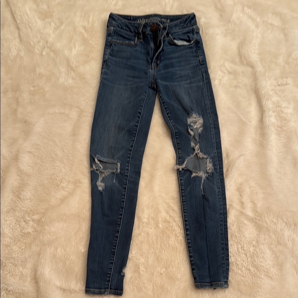 Distressed Blue Jeans for Women